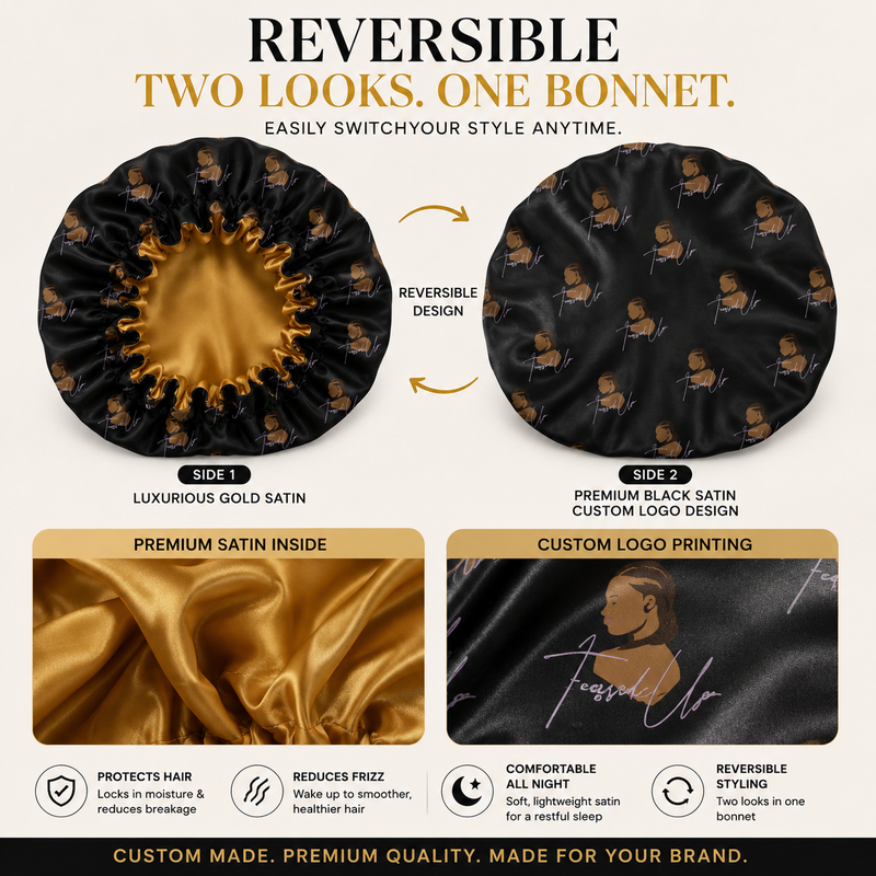 Custom Reversible Satin Bonnet