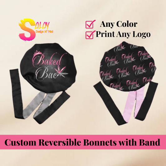 Custom Reversible Bonnets With Tie Band