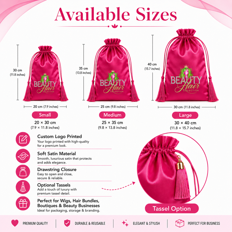 Custom Satin Drawstring Bags
