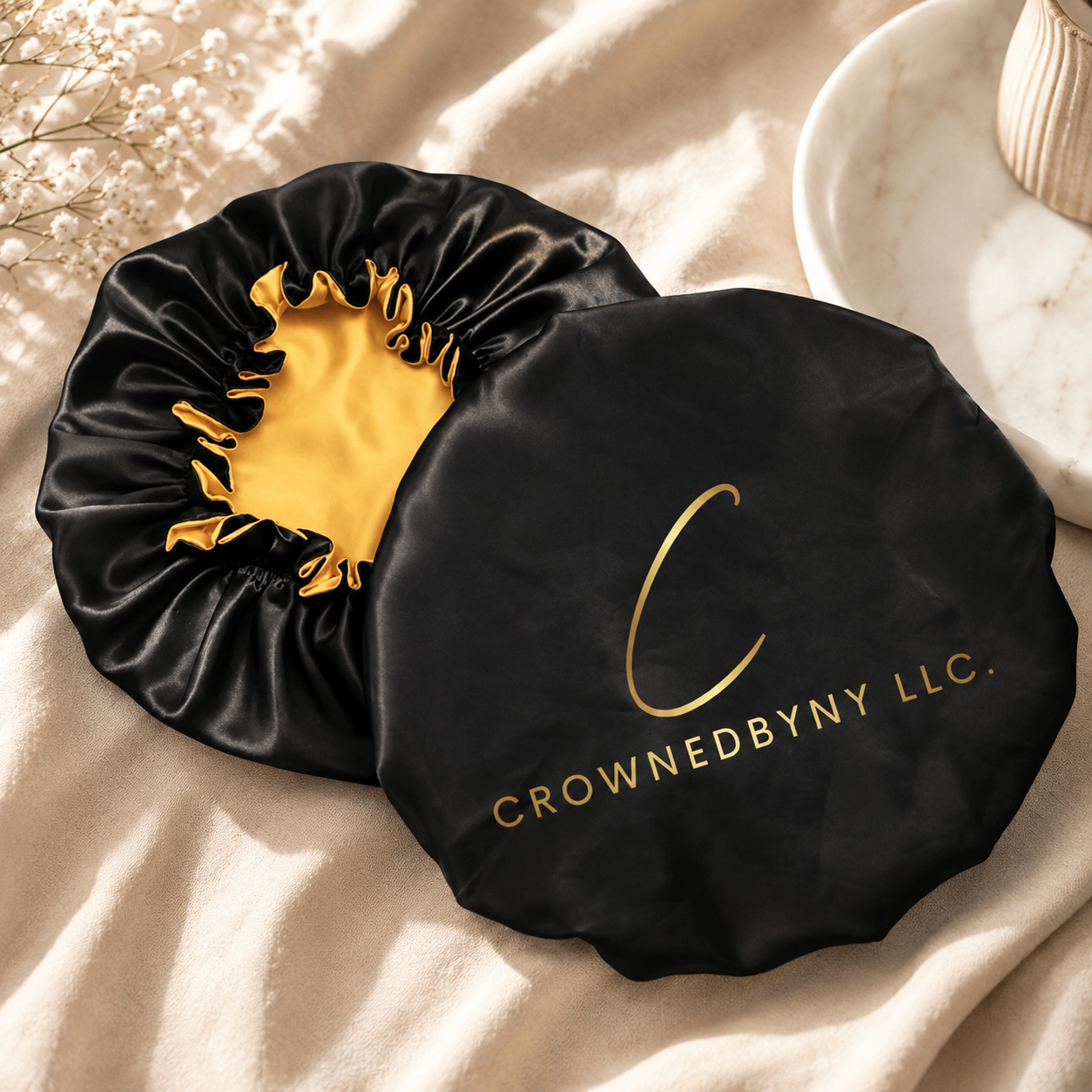 Custom Reversible Satin Bonnet