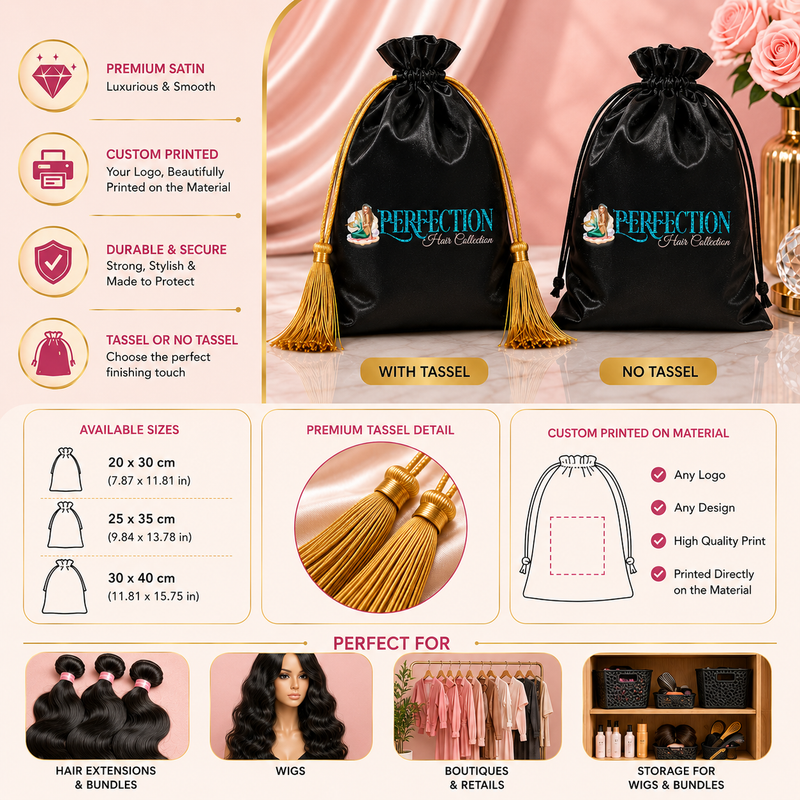 Custom Satin Drawstring Bags