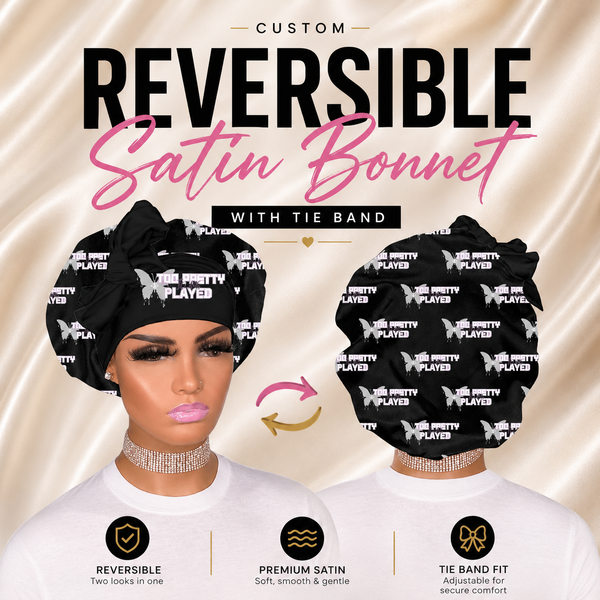 Custom Reversible Satin Bonnet with Tie Band
