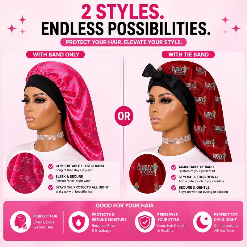 Custom Long Satin Bonnet