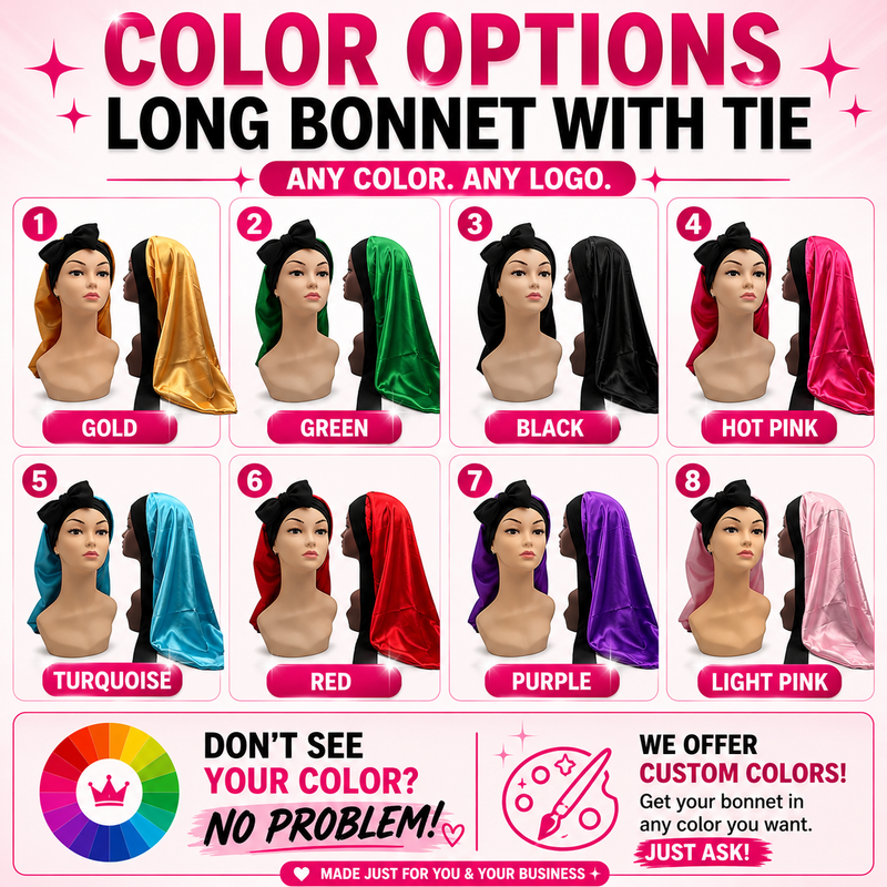 Custom Long Satin Bonnet