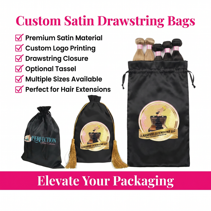 Custom Satin Drawstring Bags